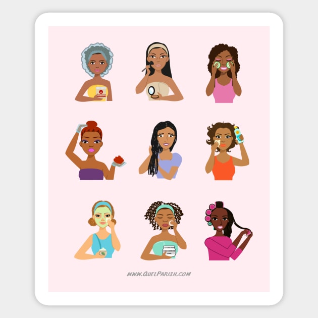 Black Girl Beauty Routine Sticker by quelparish